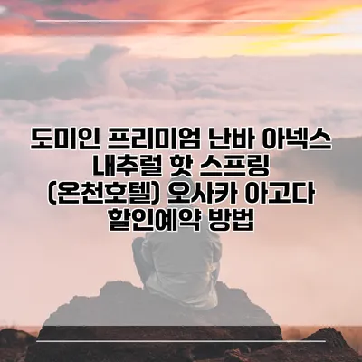 도미인 프리미엄 난바 아넥스 내추럴 핫 스프링 (온천호텔) 오사카 아고다 할인예약 방법