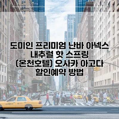 도미인 프리미엄 난바 아넥스 내추럴 핫 스프링 (온천호텔) 오사카 아고다 할인예약 방법