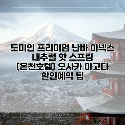 도미인 프리미엄 난바 아넥스 내추럴 핫 스프링 (온천호텔) 오사카 아고다 할인예약 팁