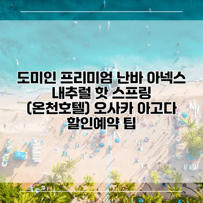 도미인 프리미엄 난바 아넥스 내추럴 핫 스프링 (온천호텔) 오사카 아고다 할인예약 팁