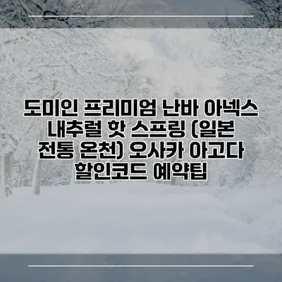 도미인 프리미엄 난바 아넥스 내추럴 핫 스프링 (일본 전통 온천) 오사카 아고다 할인코드 예약팁