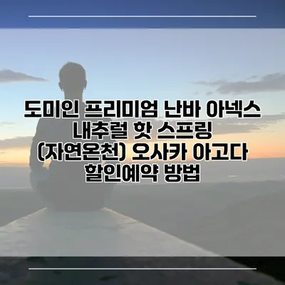 도미인 프리미엄 난바 아넥스 내추럴 핫 스프링 (자연온천) 오사카 아고다 할인예약 방법