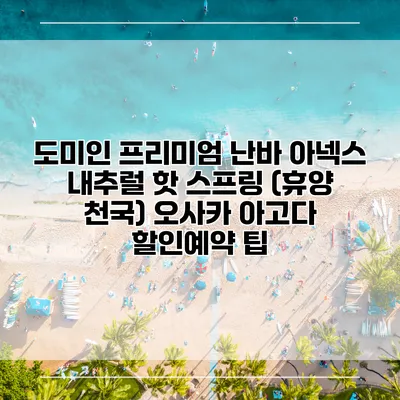 도미인 프리미엄 난바 아넥스 내추럴 핫 스프링 (휴양 천국) 오사카 아고다 할인예약 팁