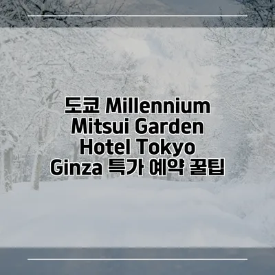 도쿄 Millennium Mitsui Garden Hotel Tokyo Ginza 특가 예약 꿀팁