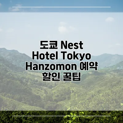 도쿄 Nest Hotel Tokyo Hanzomon 예약 할인 꿀팁