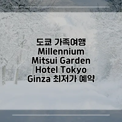도쿄 가족여행 Millennium Mitsui Garden Hotel Tokyo Ginza 최저가 예약