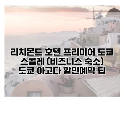 리치몬드 호텔 프리미어 도쿄 스콜레 (비즈니스 숙소) 도쿄 아고다 할인예약 팁