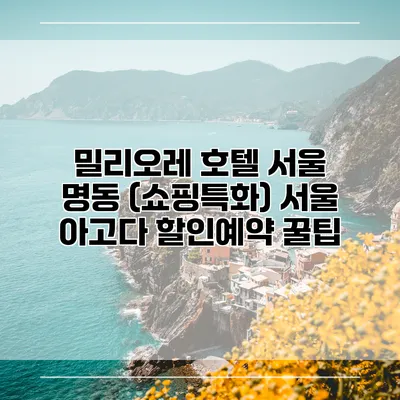 밀리오레 호텔 서울 명동 (쇼핑특화) 서울 아고다 할인예약 꿀팁
