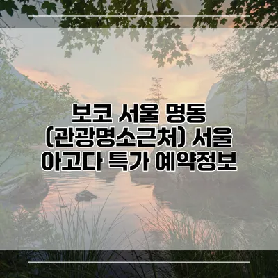 보코 서울 명동 (관광명소근처) 서울 아고다 특가 예약정보