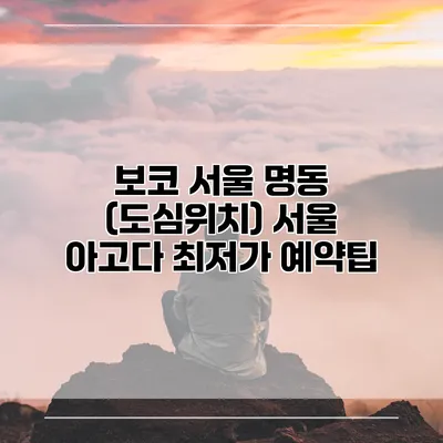 보코 서울 명동 (도심위치) 서울 아고다 최저가 예약팁