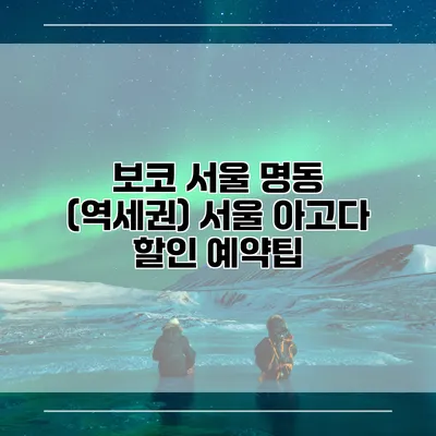 보코 서울 명동 (역세권) 서울 아고다 할인 예약팁