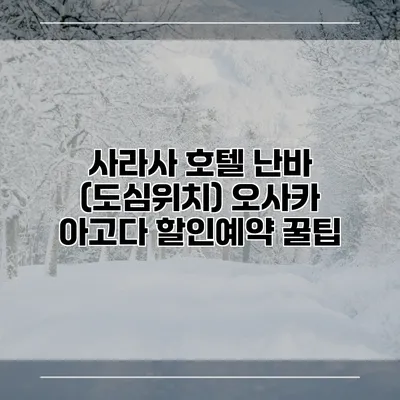 사라사 호텔 난바 (도심위치) 오사카 아고다 할인예약 꿀팁