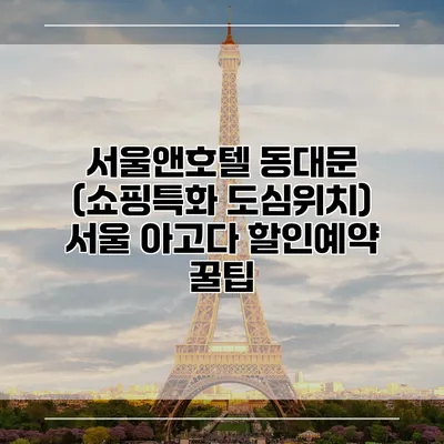 서울앤호텔 동대문 (쇼핑특화 도심위치) 서울 아고다 할인예약 꿀팁