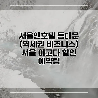 서울앤호텔 동대문 (역세권 비즈니스) 서울 아고다 할인 예약팁