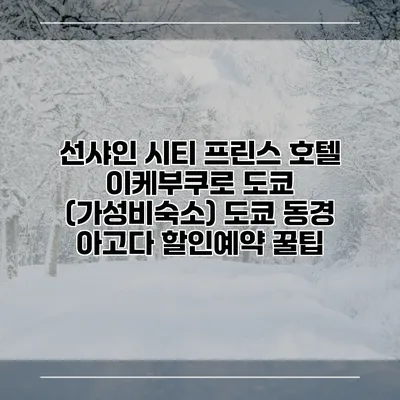 선샤인 시티 프린스 호텔 이케부쿠로 도쿄 (가성비숙소) 도쿄 동경 아고다 할인예약 꿀팁