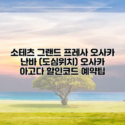 소테츠 그랜드 프레사 오사카 난바 (도심위치) 오사카 아고다 할인코드 예약팁