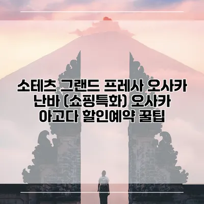소테츠 그랜드 프레사 오사카 난바 (쇼핑특화) 오사카 아고다 할인예약 꿀팁