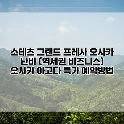 소테츠 그랜드 프레사 오사카 난바 (역세권 비즈니스) 오사카 아고다 특가 예약방법