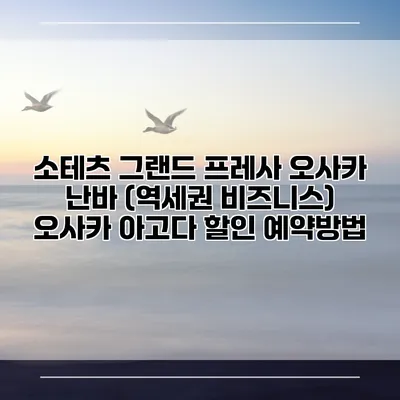소테츠 그랜드 프레사 오사카 난바 (역세권 비즈니스) 오사카 아고다 할인 예약방법