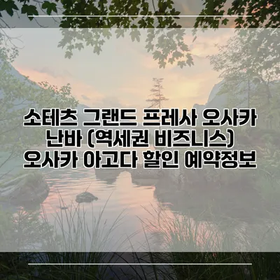 소테츠 그랜드 프레사 오사카 난바 (역세권 비즈니스) 오사카 아고다 할인 예약정보