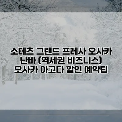 소테츠 그랜드 프레사 오사카 난바 (역세권 비즈니스) 오사카 아고다 할인 예약팁