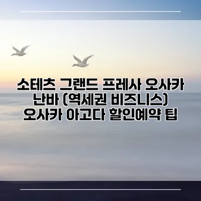 소테츠 그랜드 프레사 오사카 난바 (역세권 비즈니스) 오사카 아고다 할인예약 팁