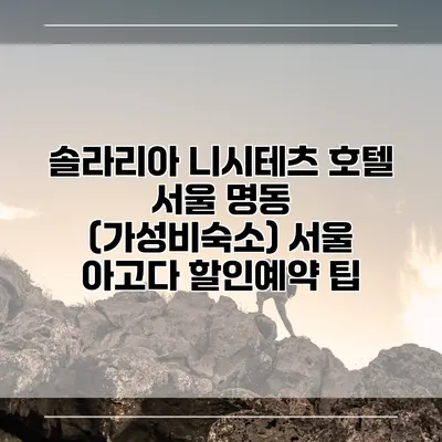 솔라리아 니시테츠 호텔 서울 명동 (가성비숙소) 서울 아고다 할인예약 팁