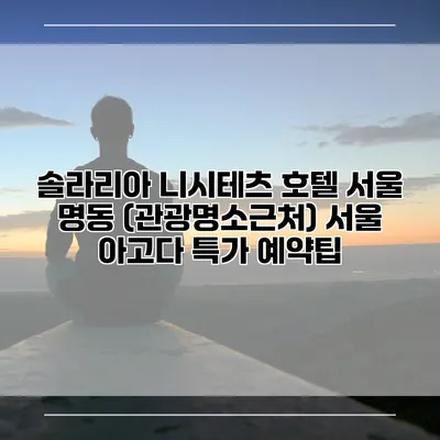 솔라리아 니시테츠 호텔 서울 명동 (관광명소근처) 서울 아고다 특가 예약팁