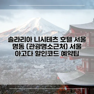 솔라리아 니시테츠 호텔 서울 명동 (관광명소근처) 서울 아고다 할인코드 예약팁
