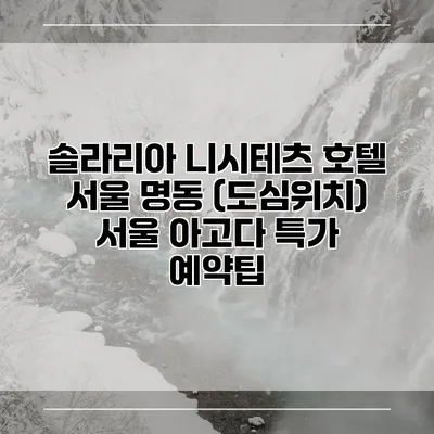솔라리아 니시테츠 호텔 서울 명동 (도심위치) 서울 아고다 특가 예약팁