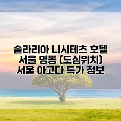 솔라리아 니시테츠 호텔 서울 명동 (도심위치) 서울 아고다 특가 정보