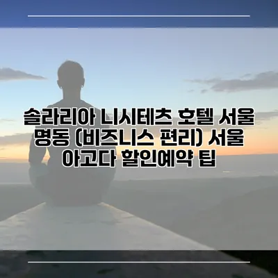 솔라리아 니시테츠 호텔 서울 명동 (비즈니스 편리) 서울 아고다 할인예약 팁