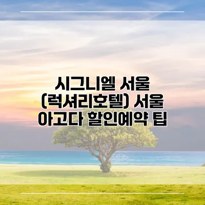 시그니엘 서울 (럭셔리호텔) 서울 아고다 할인예약 팁