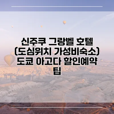 신주쿠 그랑벨 호텔 (도심위치 가성비숙소) 도쿄 아고다 할인예약 팁