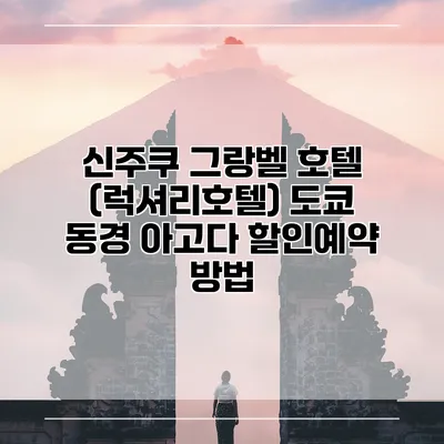 신주쿠 그랑벨 호텔 (럭셔리호텔) 도쿄 동경 아고다 할인예약 방법