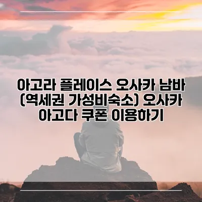 아고라 플레이스 오사카 남바 (역세권 가성비숙소) 오사카 아고다 쿠폰 이용하기