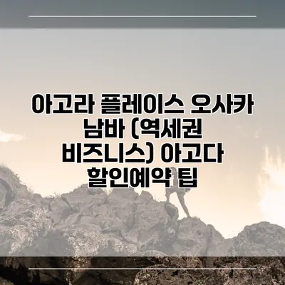 아고라 플레이스 오사카 남바 (역세권 비즈니스) 아고다 할인예약 팁