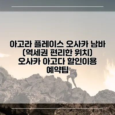 아고라 플레이스 오사카 남바 (역세권 편리한 위치) 오사카 아고다 할인이용 예약팁