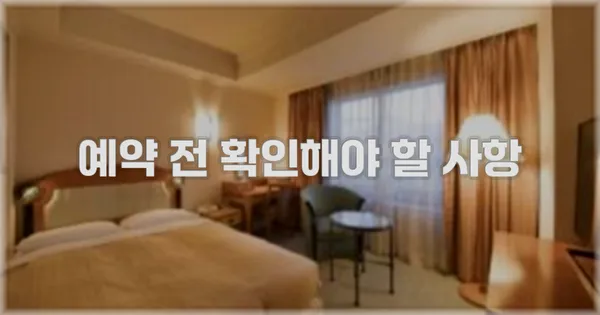 예약 전 확인해야 할 사항