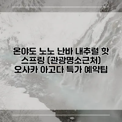 온야도 노노 난바 내추럴 핫 스프링 (관광명소근처) 오사카 아고다 특가 예약팁
