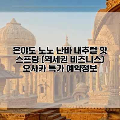 온야도 노노 난바 내추럴 핫 스프링 (역세권 비즈니스) 오사카 특가 예약정보