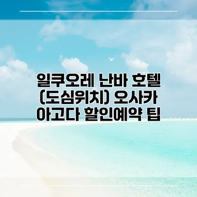 일쿠오레 난바 호텔 (도심위치) 오사카 아고다 할인예약 팁