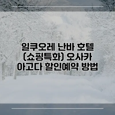 일쿠오레 난바 호텔 (쇼핑특화) 오사카 아고다 할인예약 방법
