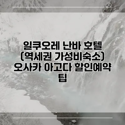 일쿠오레 난바 호텔 (역세권 가성비숙소) 오사카 아고다 할인예약 팁
