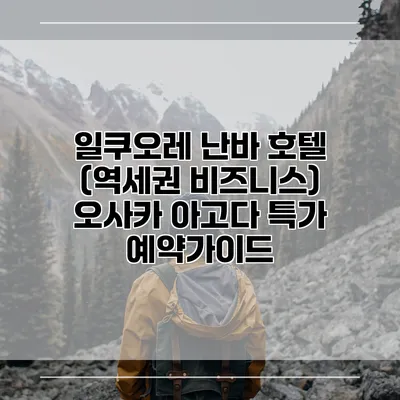 일쿠오레 난바 호텔 (역세권 비즈니스) 오사카 아고다 특가 예약가이드