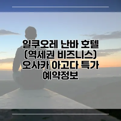 일쿠오레 난바 호텔 (역세권 비즈니스) 오사카 아고다 특가 예약정보