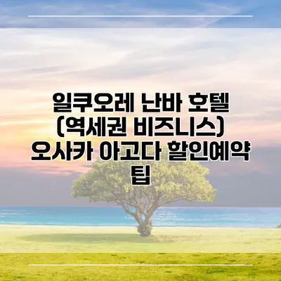 일쿠오레 난바 호텔 (역세권 비즈니스) 오사카 아고다 할인예약 팁
