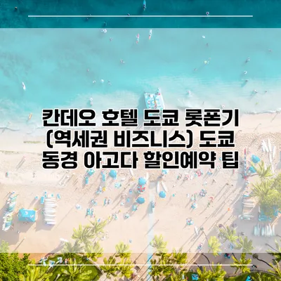 칸데오 호텔 도쿄 롯폰기 (역세권 비즈니스) 도쿄 동경 아고다 할인예약 팁