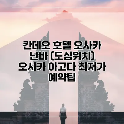 칸데오 호텔 오사카 난바 (도심위치) 오사카 아고다 최저가 예약팁