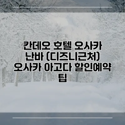 칸데오 호텔 오사카 난바 (디즈니근처) 오사카 아고다 할인예약 팁